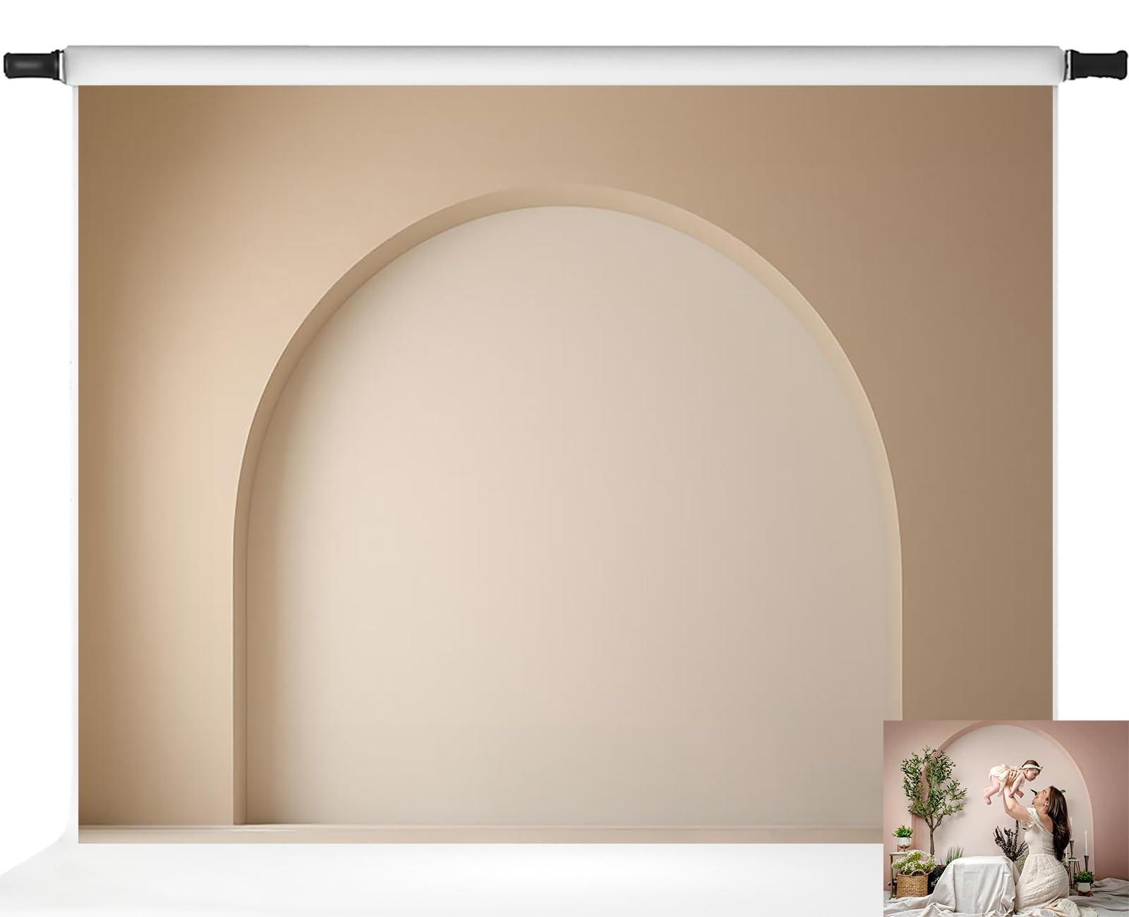 7x5ft Modern Beige Arch Wall Backdrop Wedding Photography Professional Photo