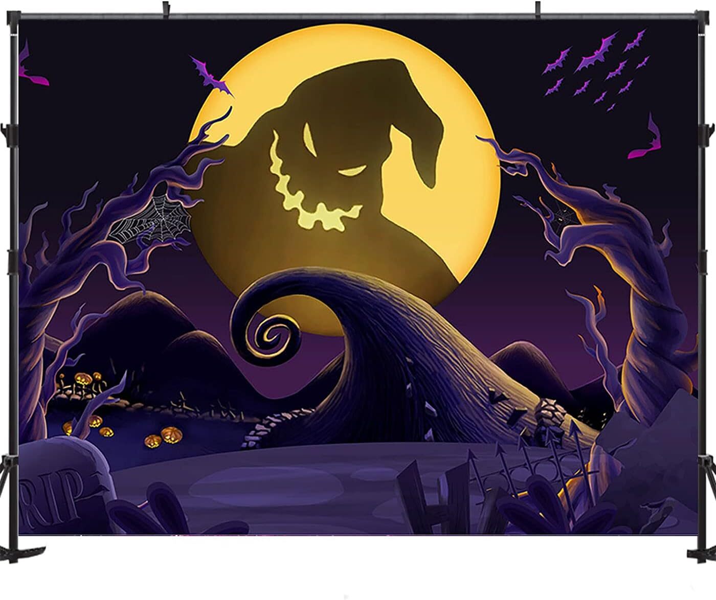 Maijoeyy 5x3ft Nightmare Before Christmas Backdrop Child Kid 5x3ft, purple
