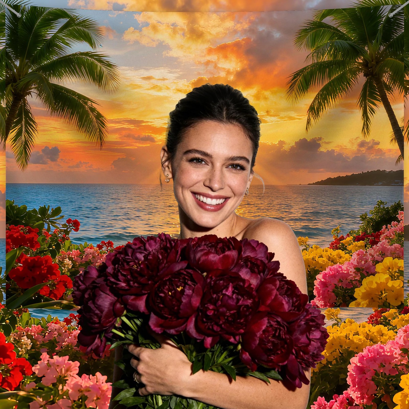 7x5ft Beach Ocean Backdrop Polyester Fabric Hawaiian 7×5 Ft, Rainforest-2
