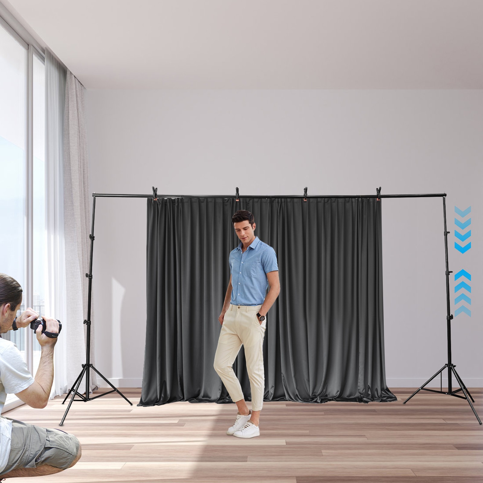 Backdrop Stand Photo Studio Adjustable Background Rack for Parties Photography
