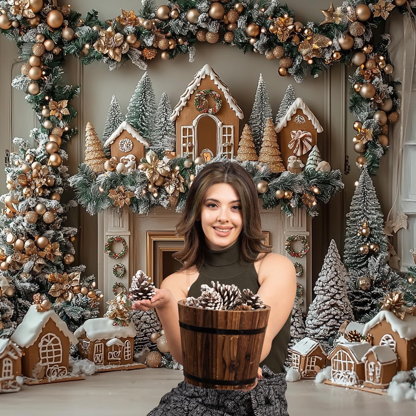 Christmas Tree Gifts Backdrop 8x6ft Xmas Holiday Party Photo Backgrounds