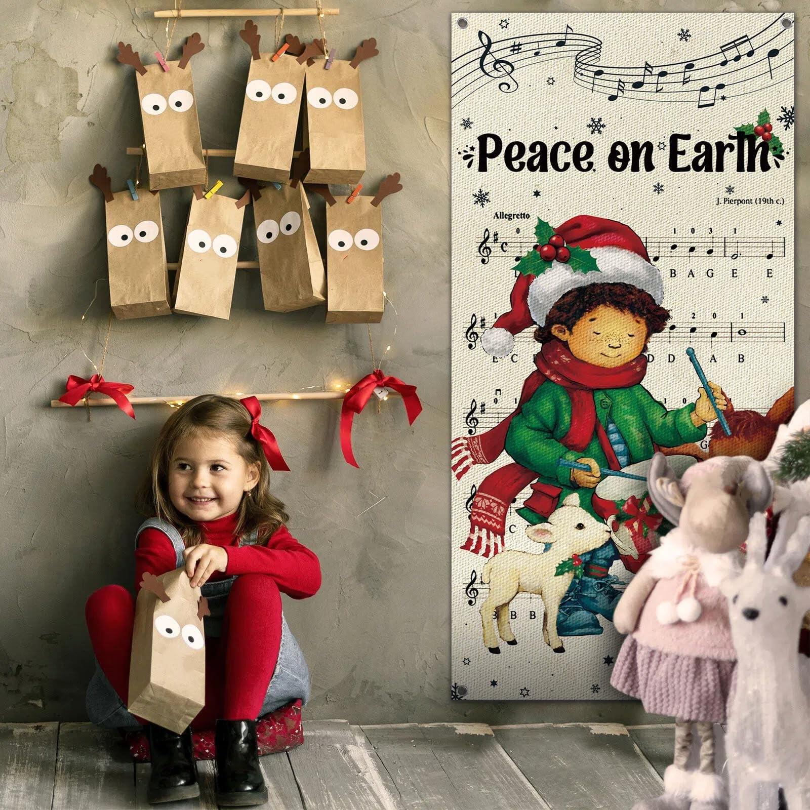 Tiamon Christmas Door Cover 70.9 x 35.4 inches, as shown in the picture