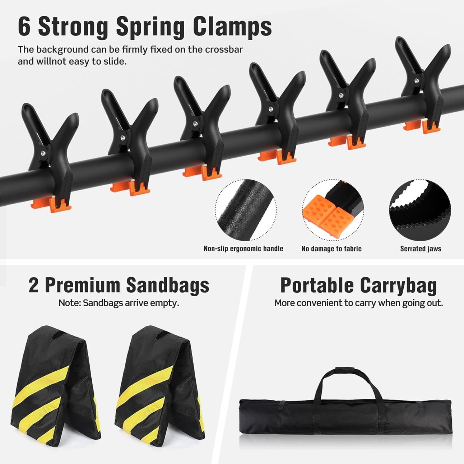 10FT Adjustable Photography Background Stand Photo Backdrop Holder With Sandbags