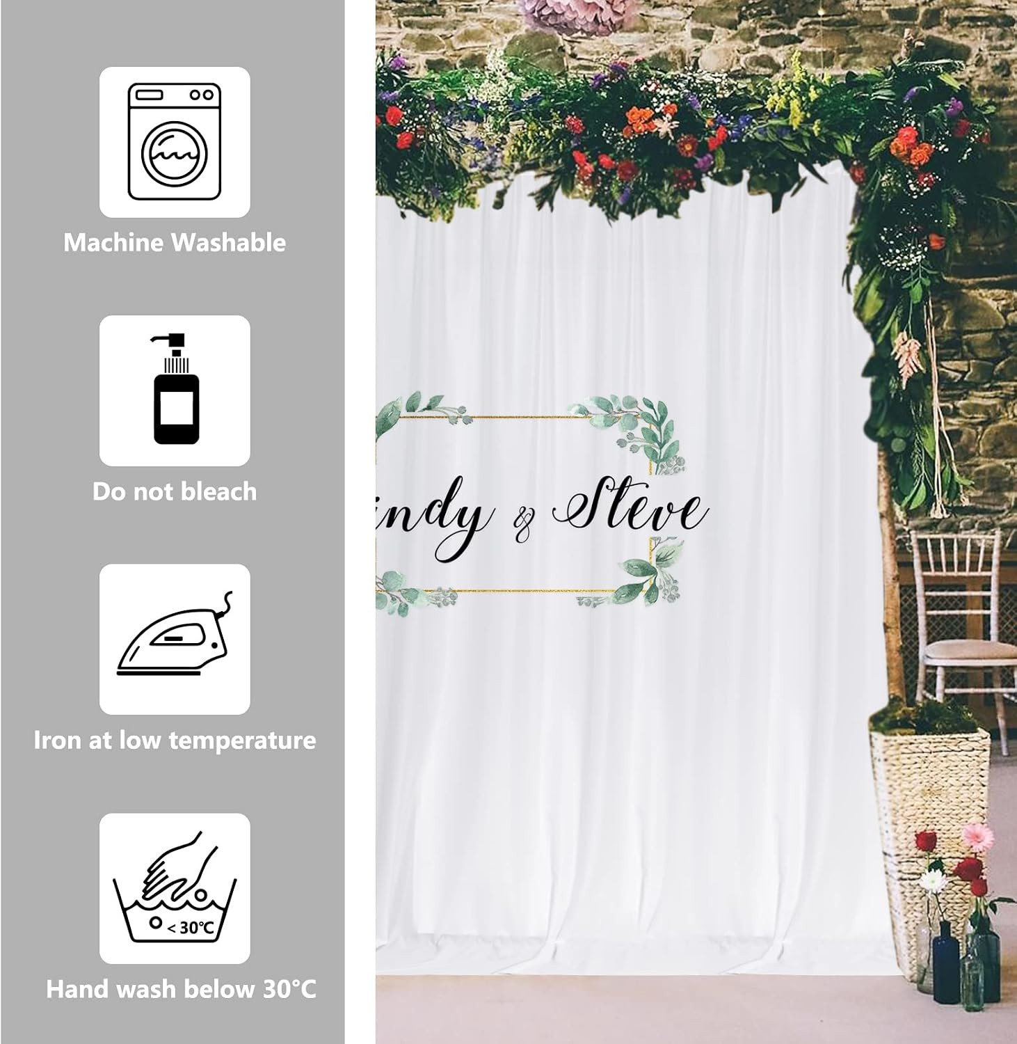 10 ft × 10 ft White Backdrop Curtain for Wedding Decor Holiday Party – White Wed