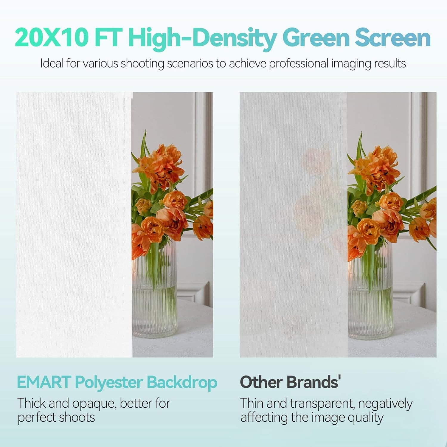 Portable Photography Backdrop Stand Kit 10 X 10 Ft with 10 X 20 Ft White Backdro