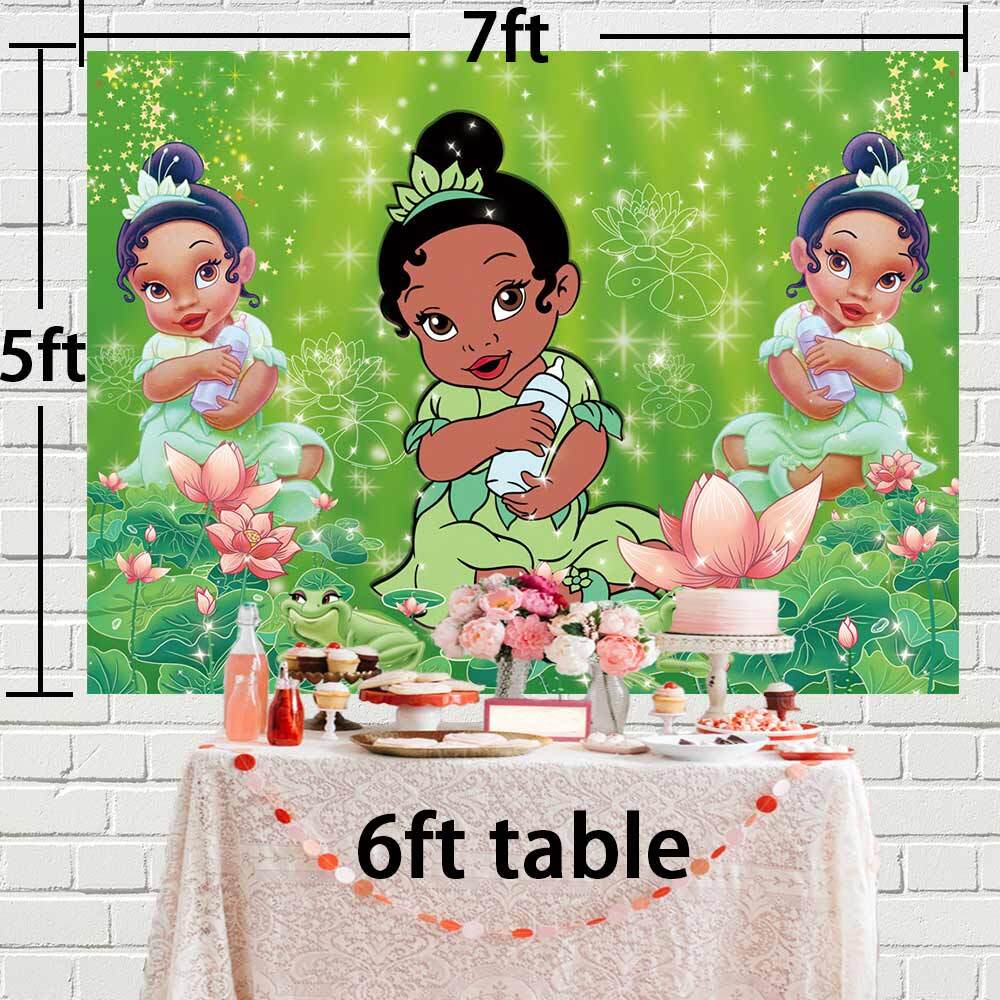 Tiana Princess Party Supplies Birthday Backdrop Banner Baby Shower Vinyl 7x5ft