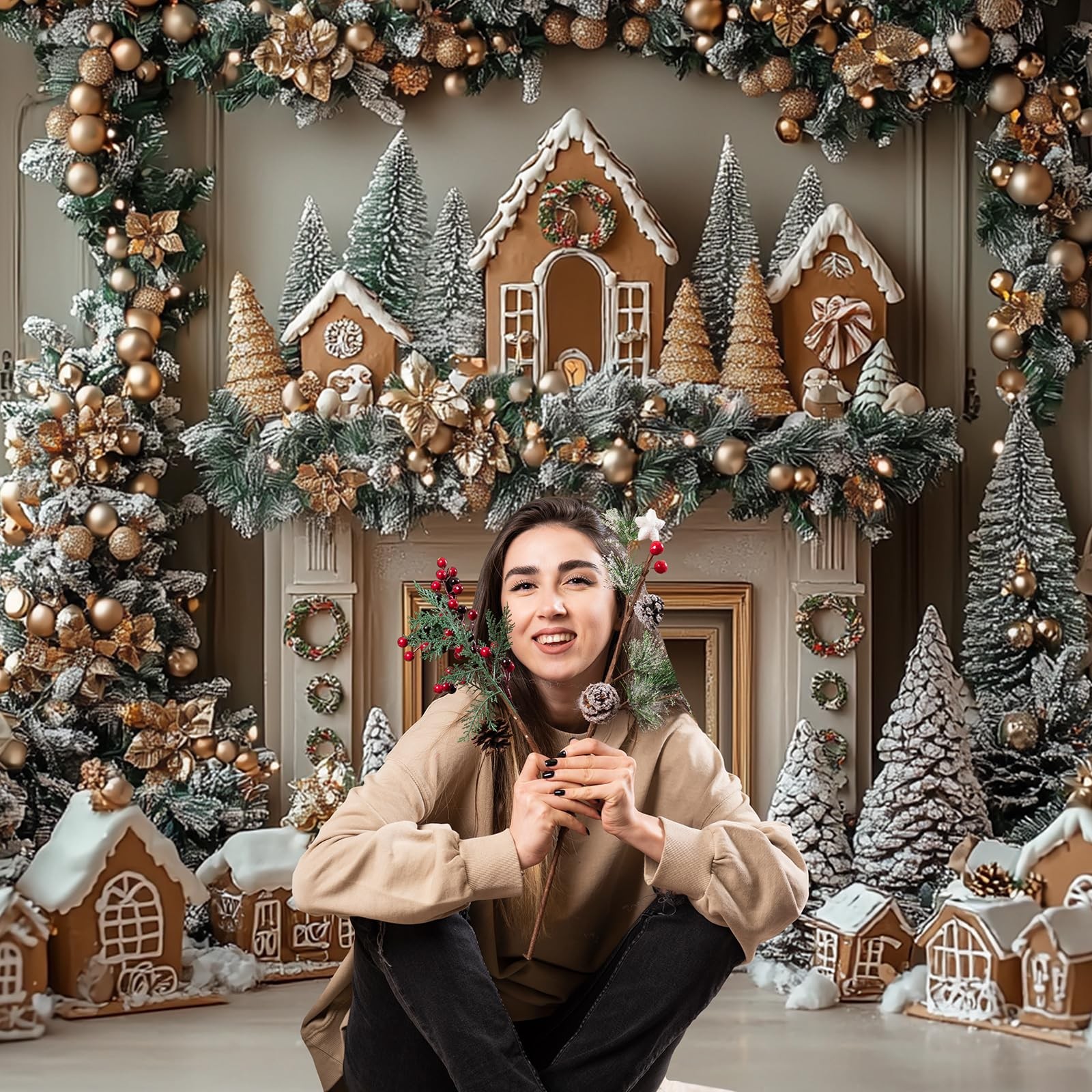 Christmas Backdrop Tree Gifts 8×6 Ft Holiday Party Photography Background