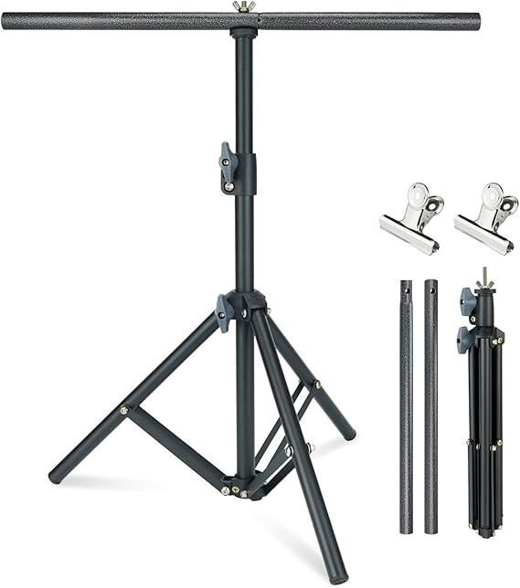 Small Metal Photography Backdrop Support Stand System – 2.2ft Wide x 2.6ft High