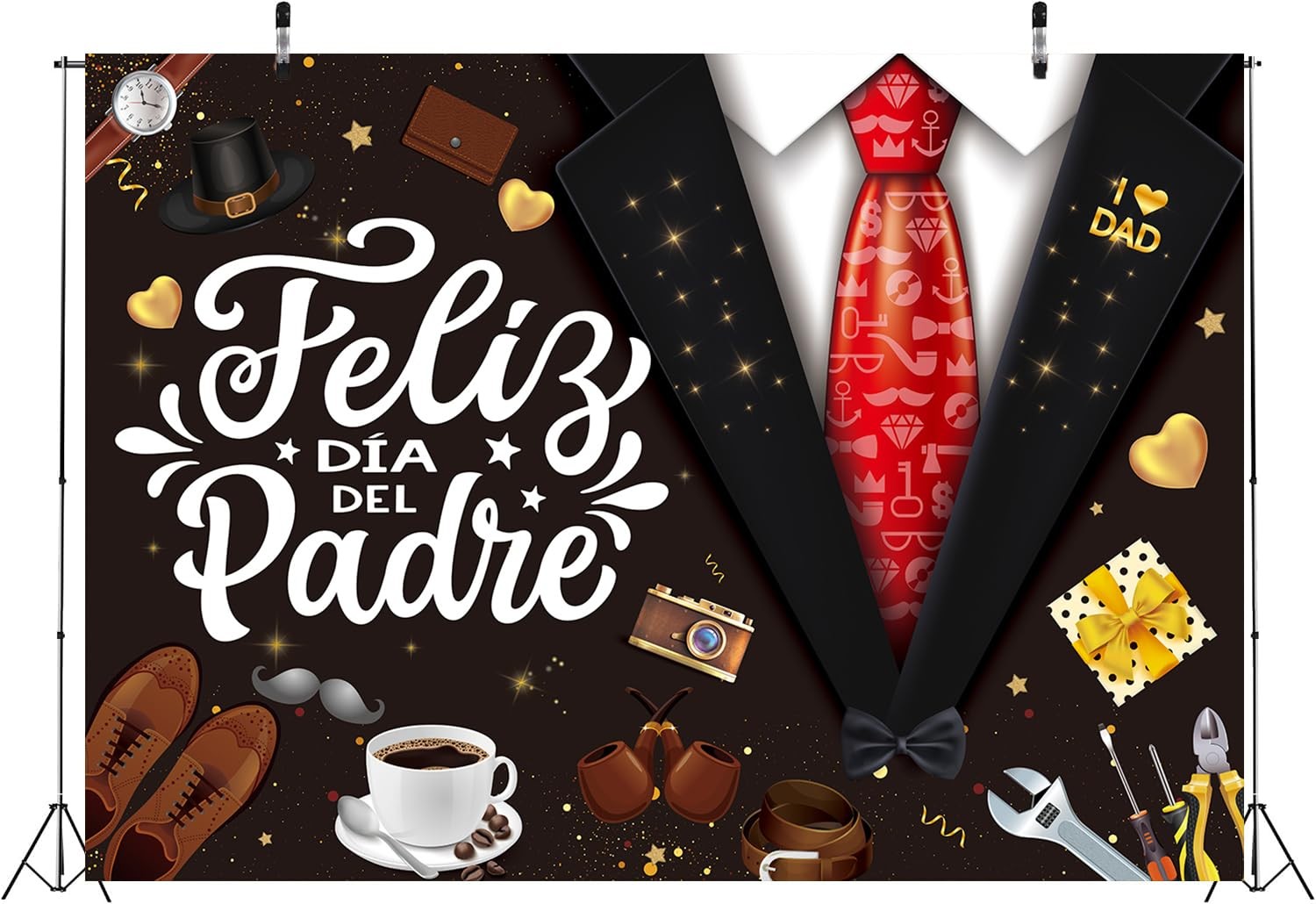 Feliz Día Del Padre Banner Backdrop 7x5FT Mexico Father’s Day Photography Backdr