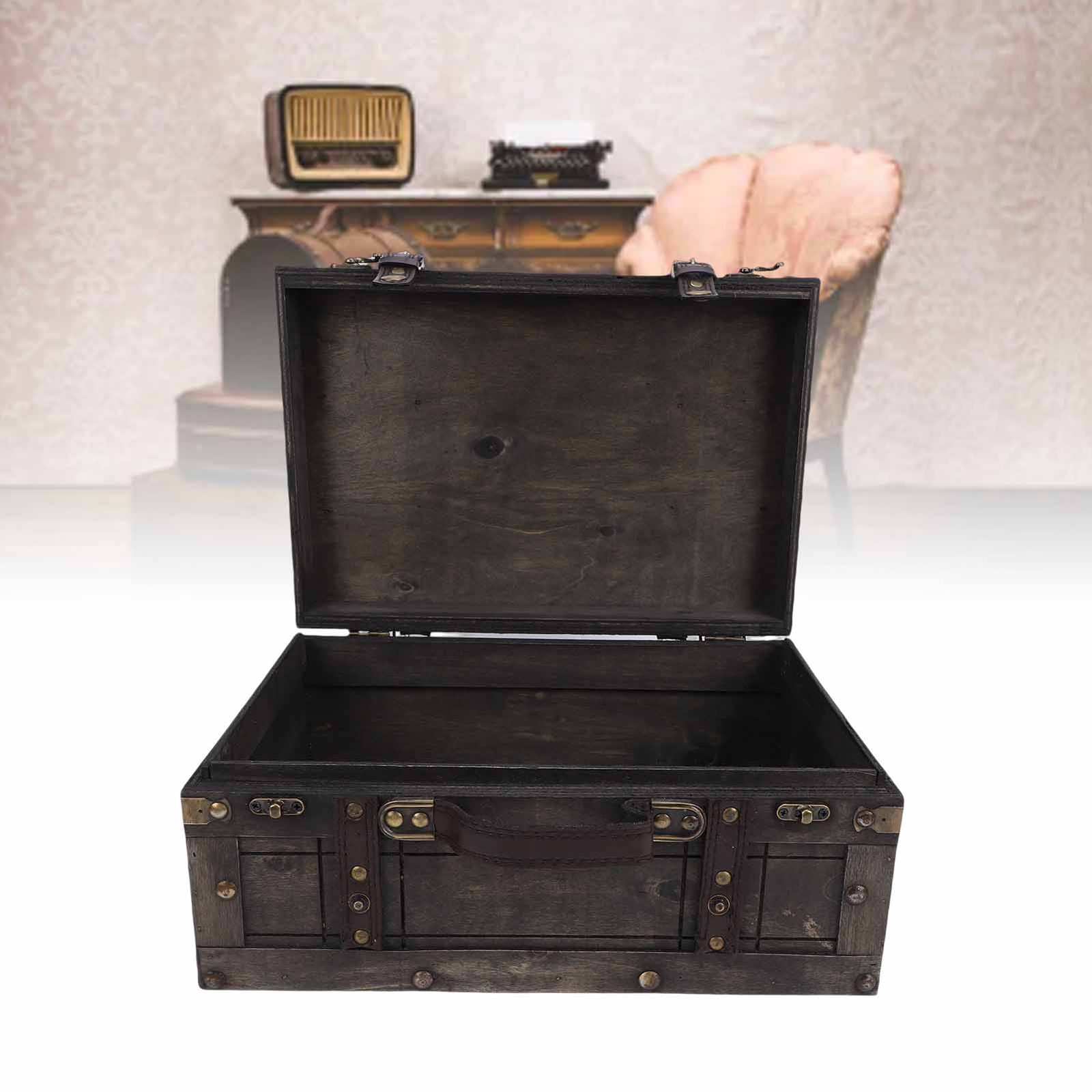Vintage Storage Trunk Elegant Design For Home Decor 34.5cm Premium CAD