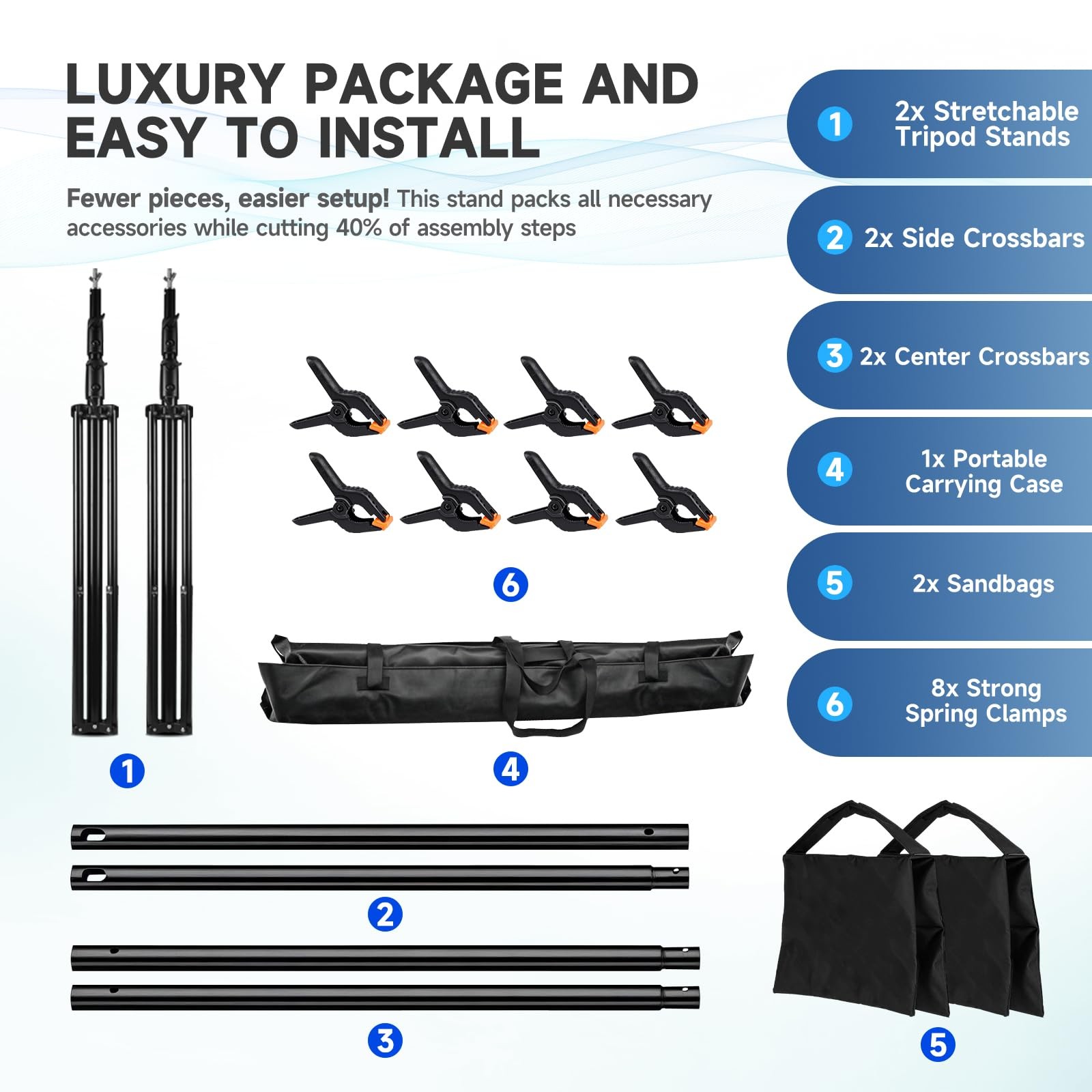 8x10ft Backdrop Stand Kit – Adjustable Photo Background Support System for Ph…