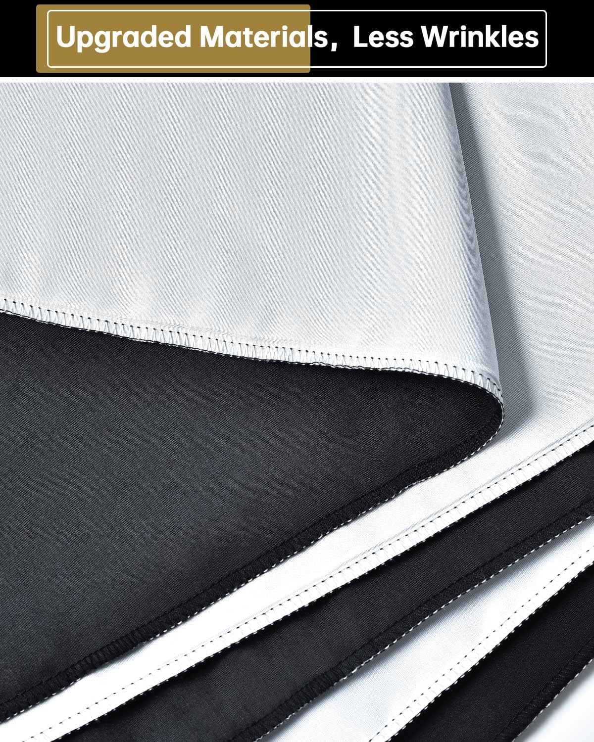 Black White Backdrop, 5×6.5ft Photo Backdrop Curtain with 4 Clamps for Photos…