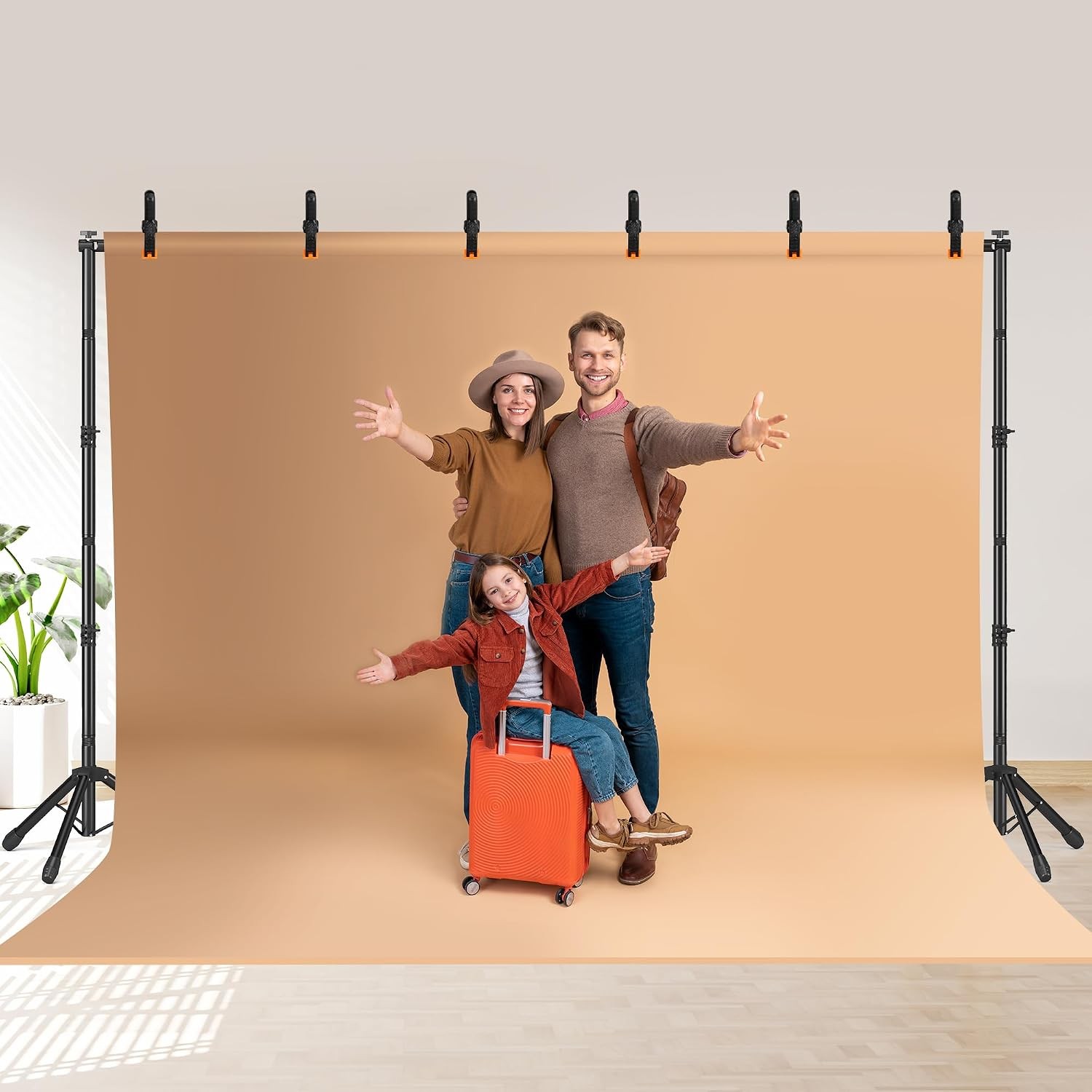 Backdrop Stand Adjustable 10×7.5 FT Background Stand Backdrop Parties Photo