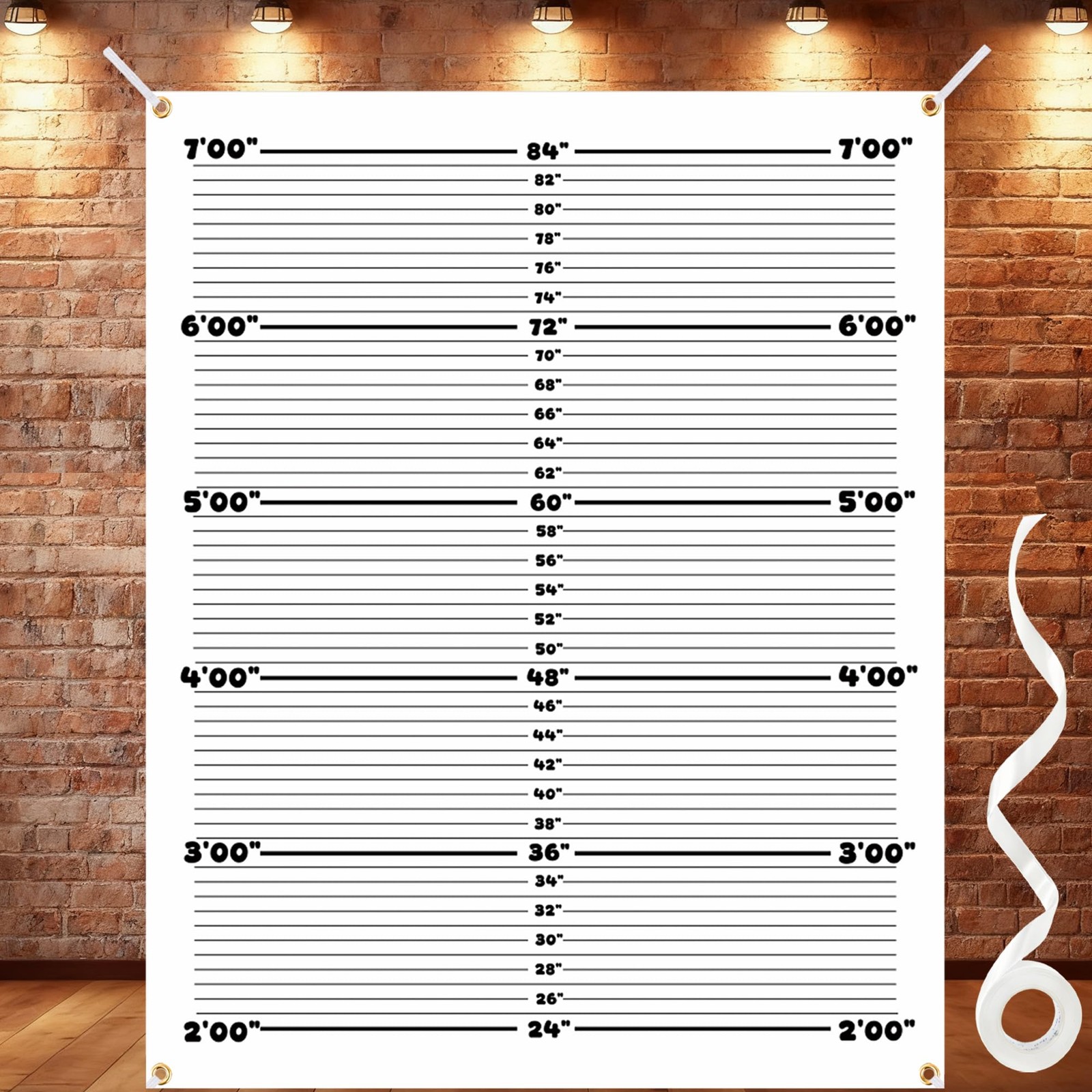 Mugshot Backdrop Photo Booth Banner 4.5 x 5.6 FT, 4.5×5.6FT,