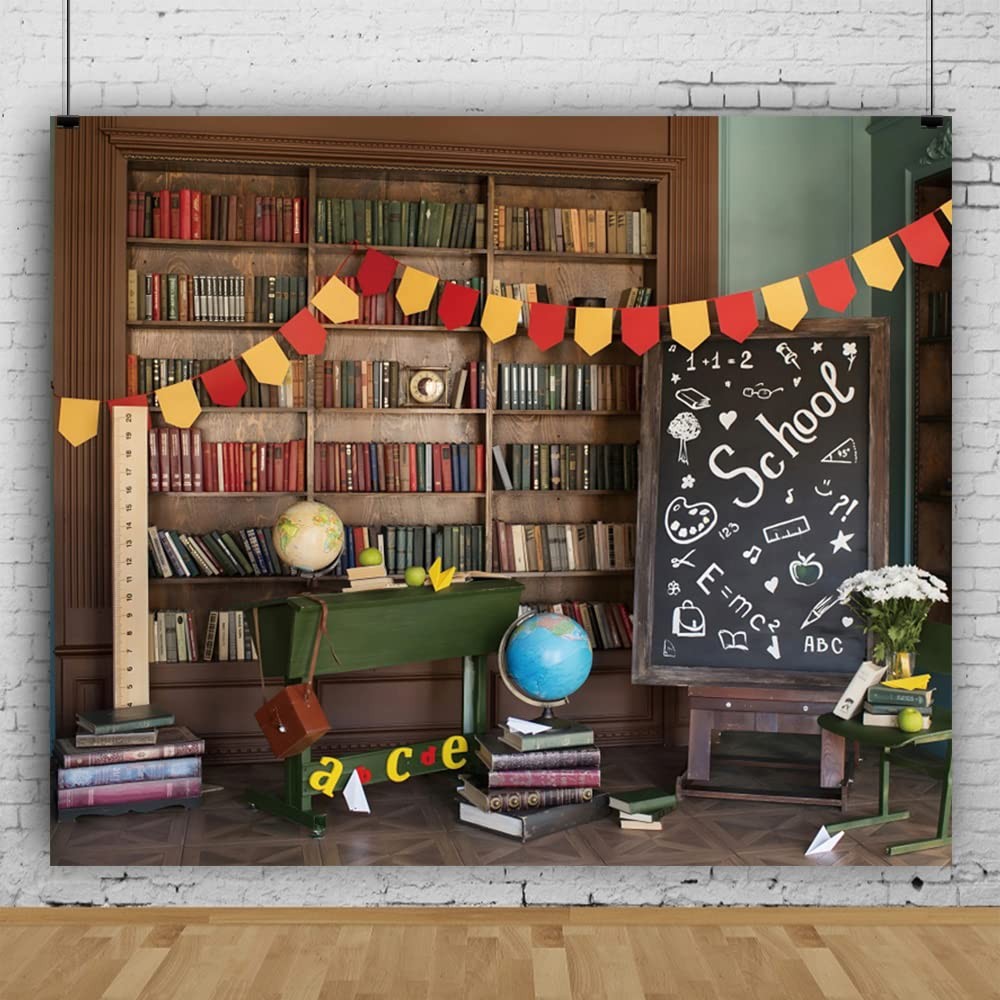 School Pictures Backdrop 10x8ft Fabric Back to School Backdrop for Photograph…