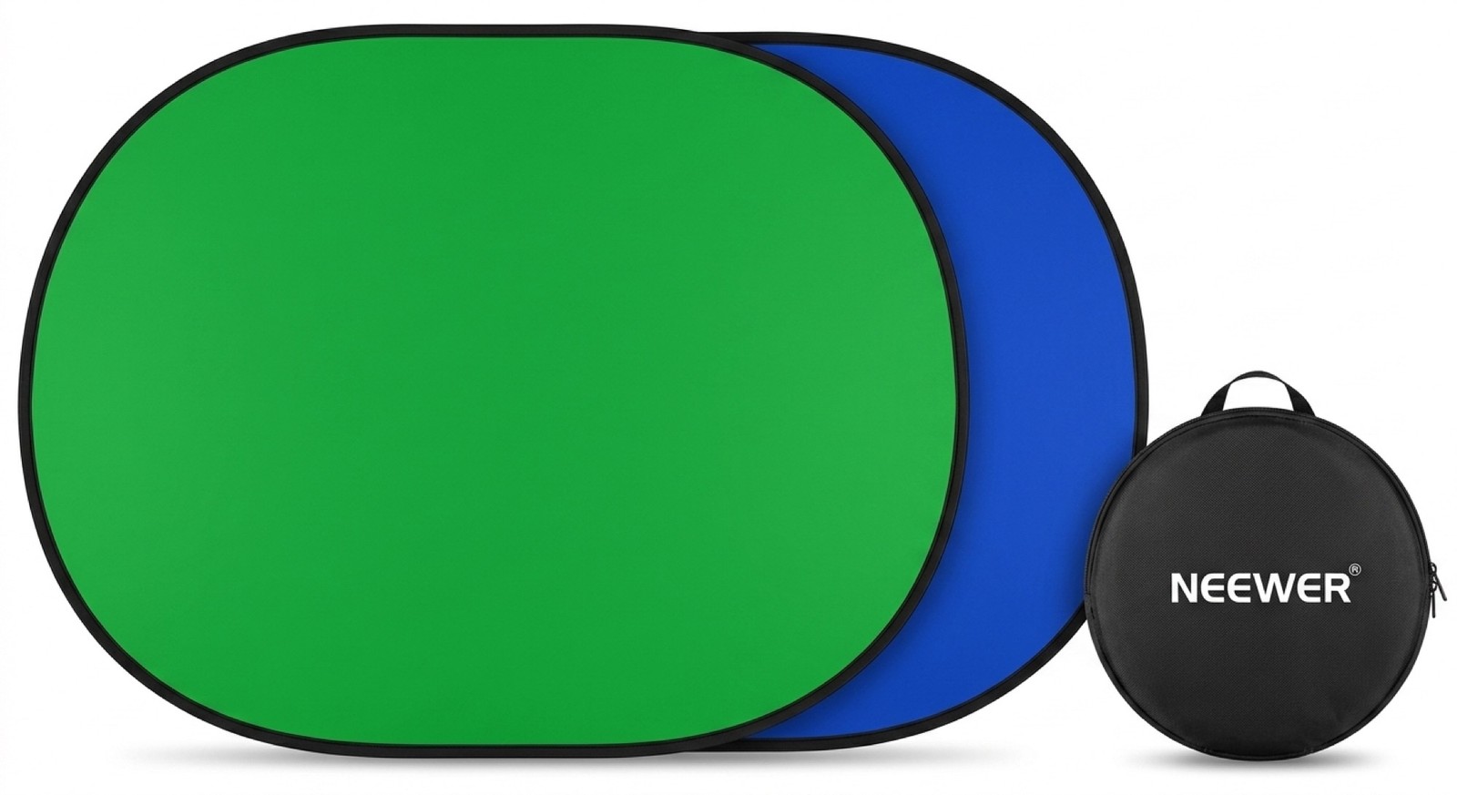 NEEWER 5’x6.5′ Collapsible Green Blue Screen Backdrop Chromakey 2-in-1