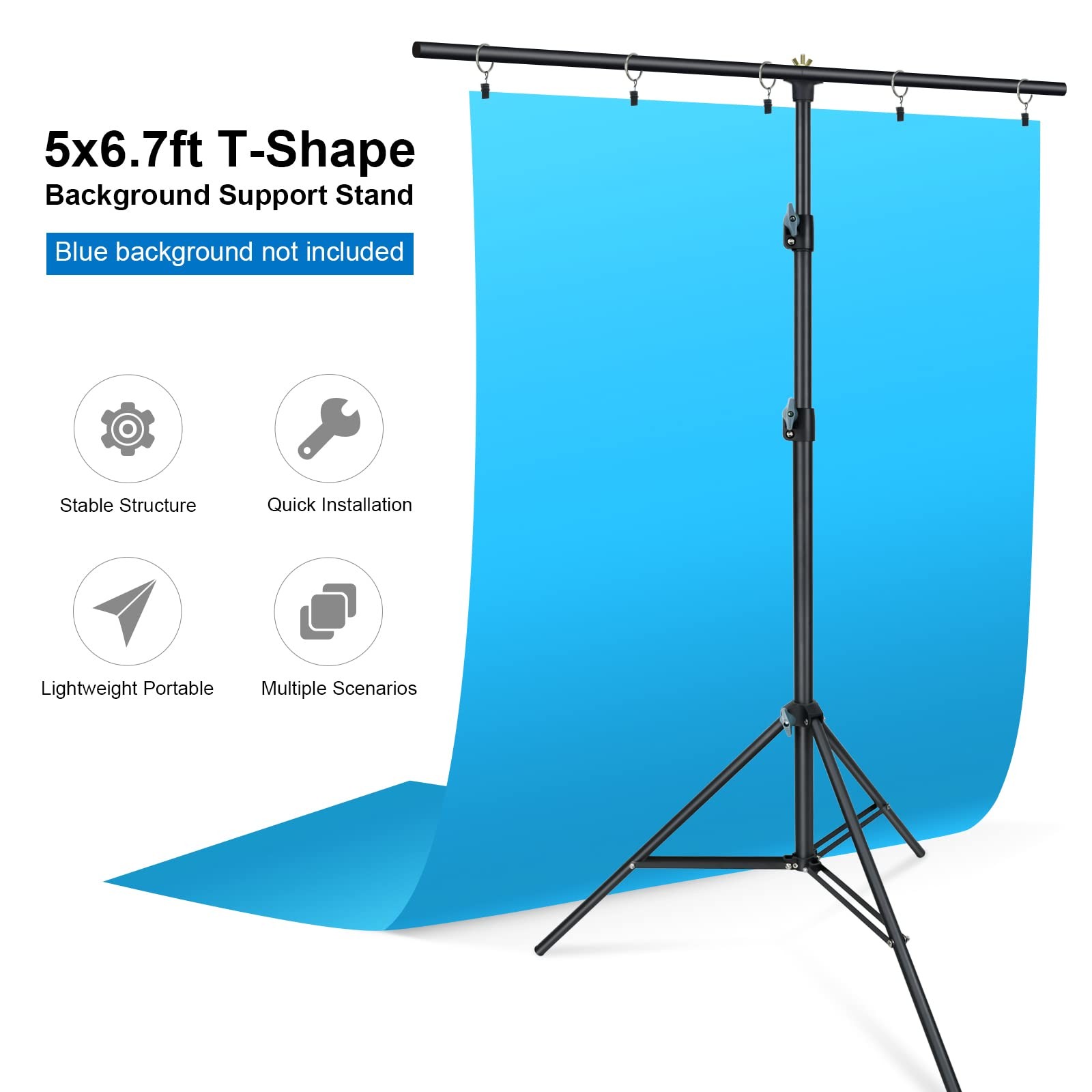 Lincostore Zenith Portable T-Shape Background Backdrop Stand Kit 1.5x2m – 1.5…