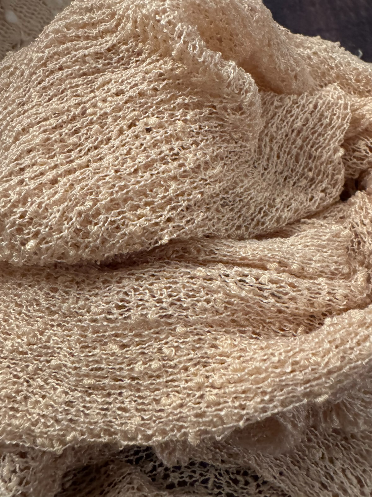 Beige Newborn Photography Textured Backdrop, Wrap, and Headband Set