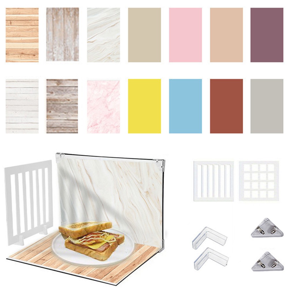 7Pcs 14Patterns Table Top Food Background Kit for Food Jewelry Photo Shootings