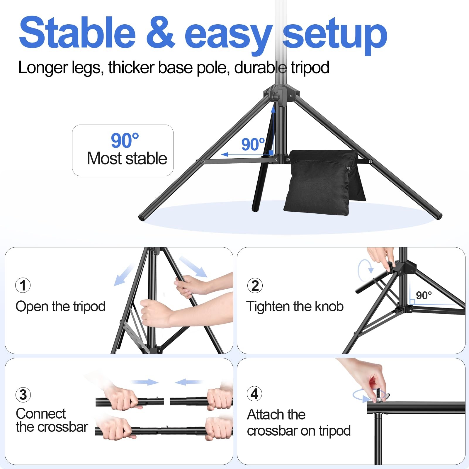 EMART Backdrop Stand 10×8.5ft(WxH) Photo Studio Adjustable Background Stand Supp