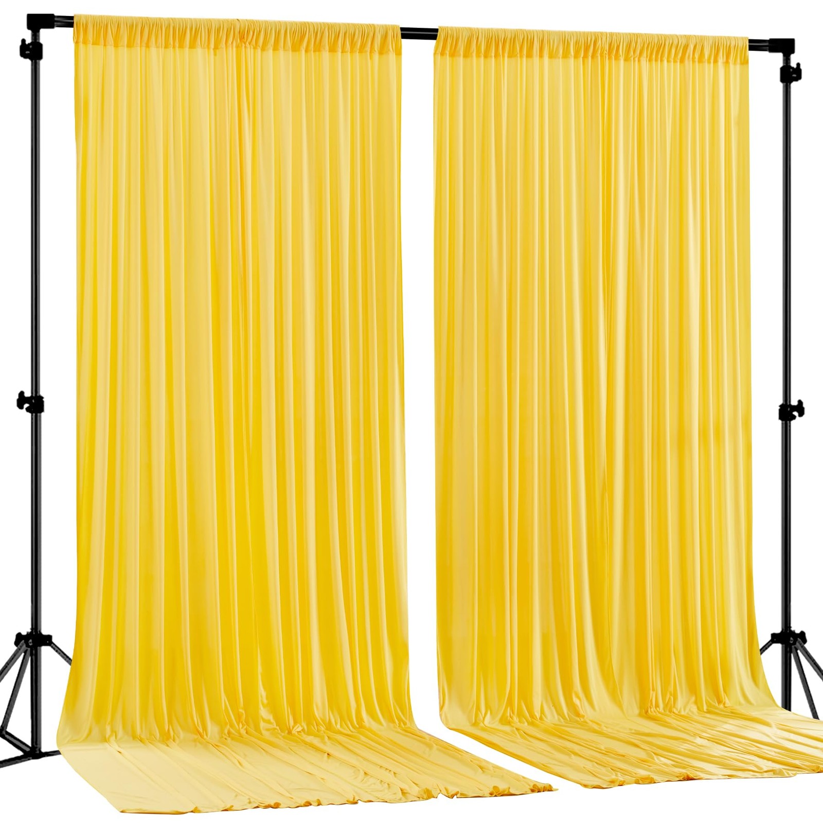 8x10Ft Yellow Backdrop Curtains WrinkleFree Polyester Photography Drapes