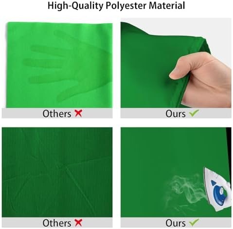 UTEBIT 5×6.5ft Green Screen Backdrop, Photography Backdrop Chroma Key Small | Gr