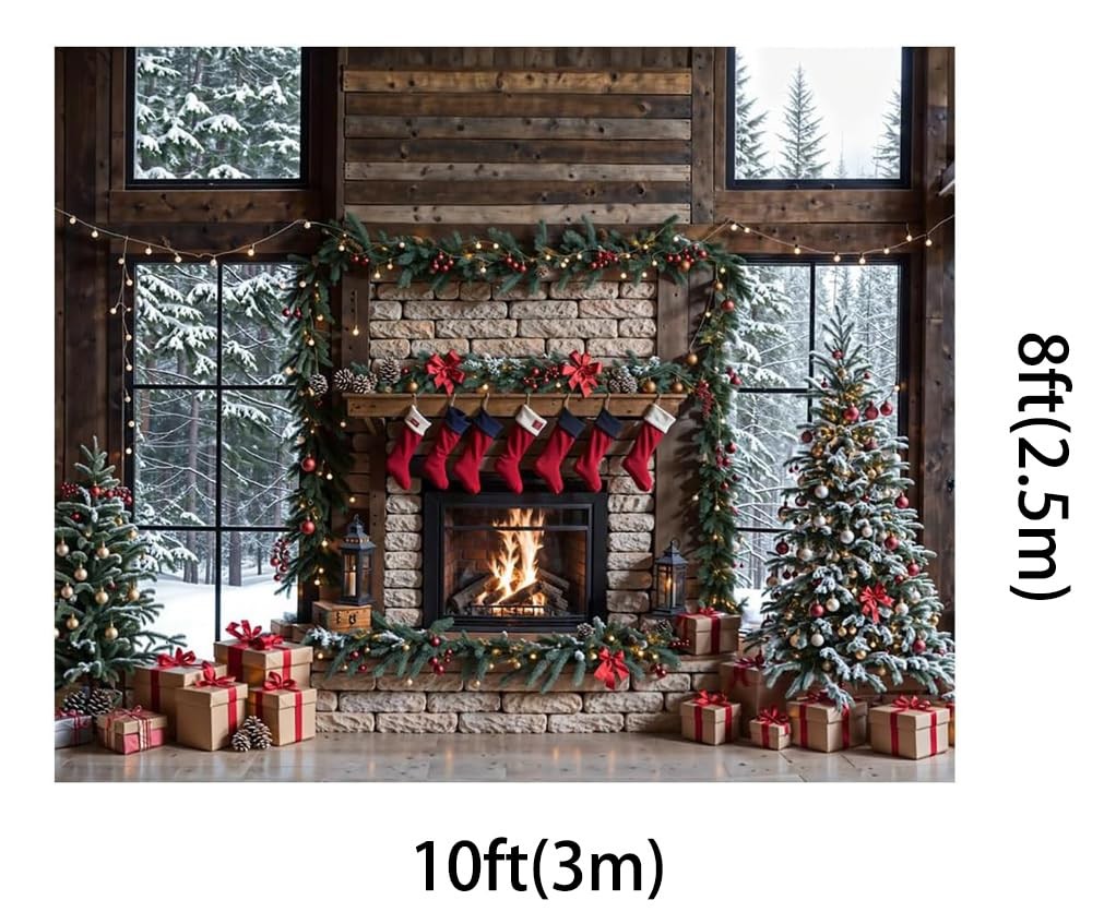 Kate 10x8ft Merry Christmas Backdrops for Photography Xmas 10x8ft, mixcolor
