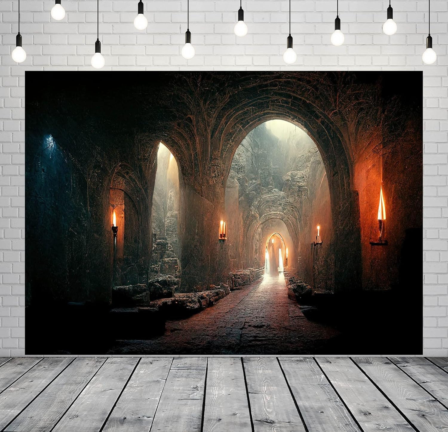 7X5Ft Fabric Dark Medieval Castle Dungeon Backdrop for Photography