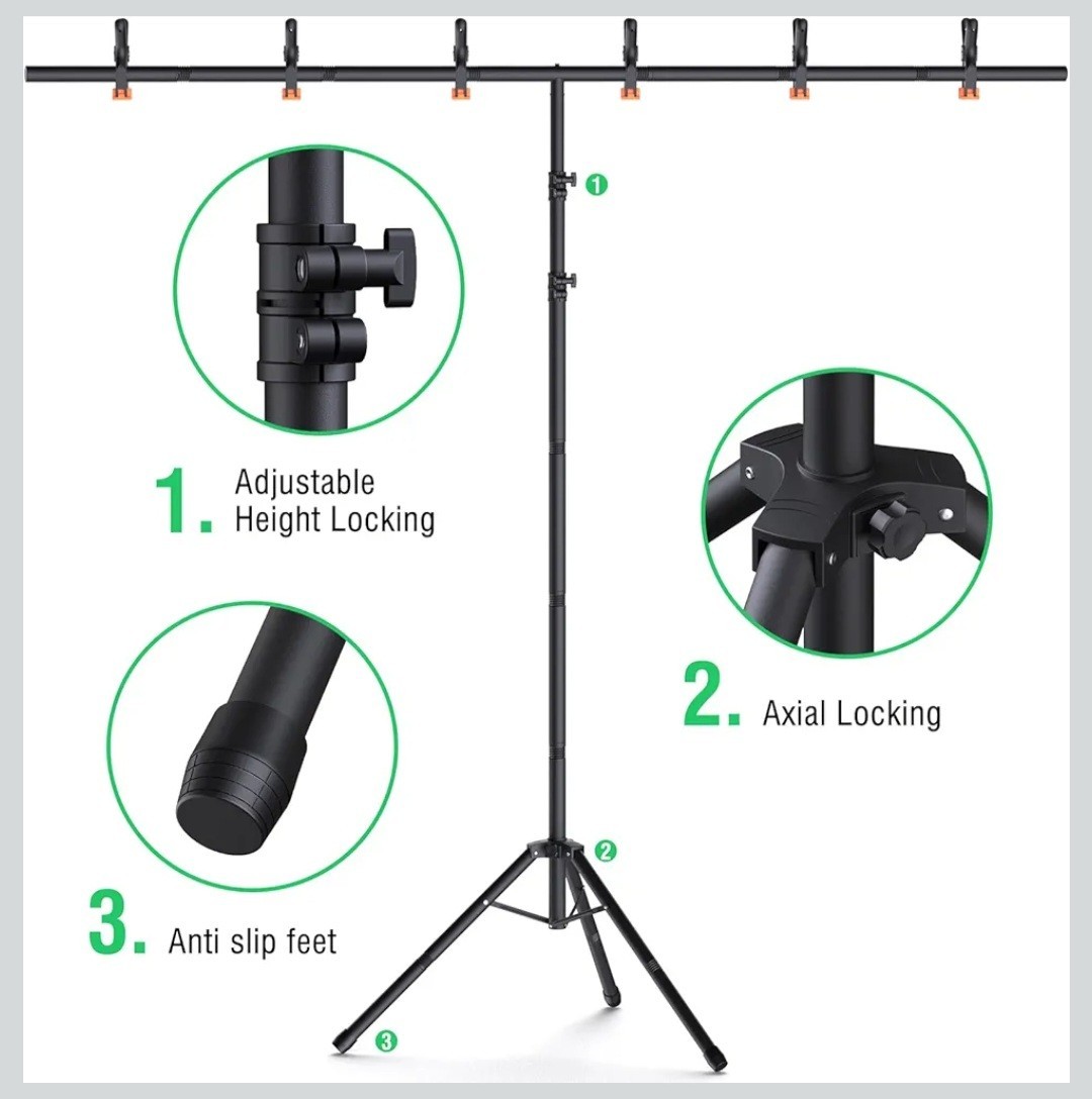 Forlogic Green Screen Backdrop Kit with Stand, 8×7.2ft Portable GreenScreen…