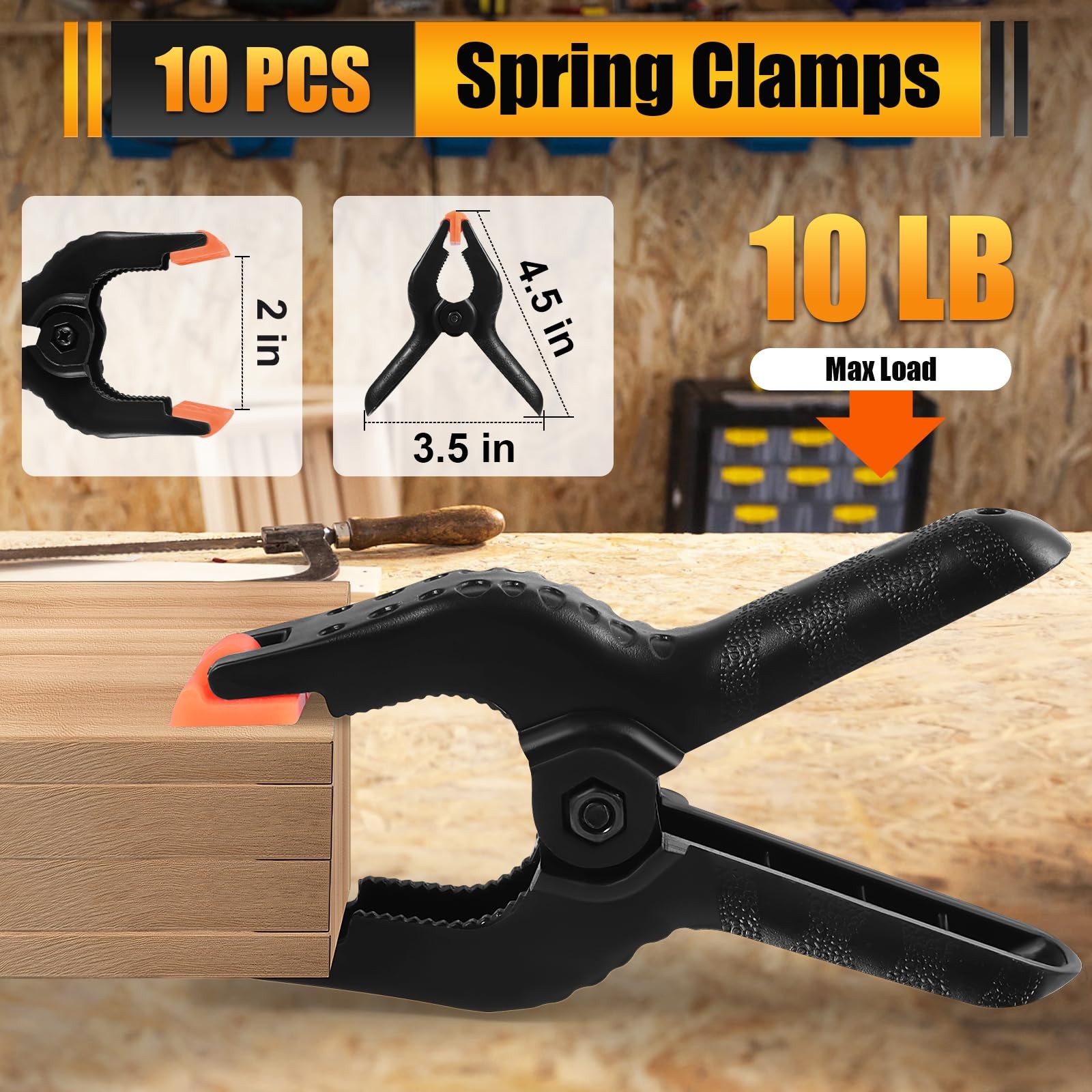 RELBRO Spring Clamps 4.5 Inch Large Plastic Clips for Balloon Arch Backdrop