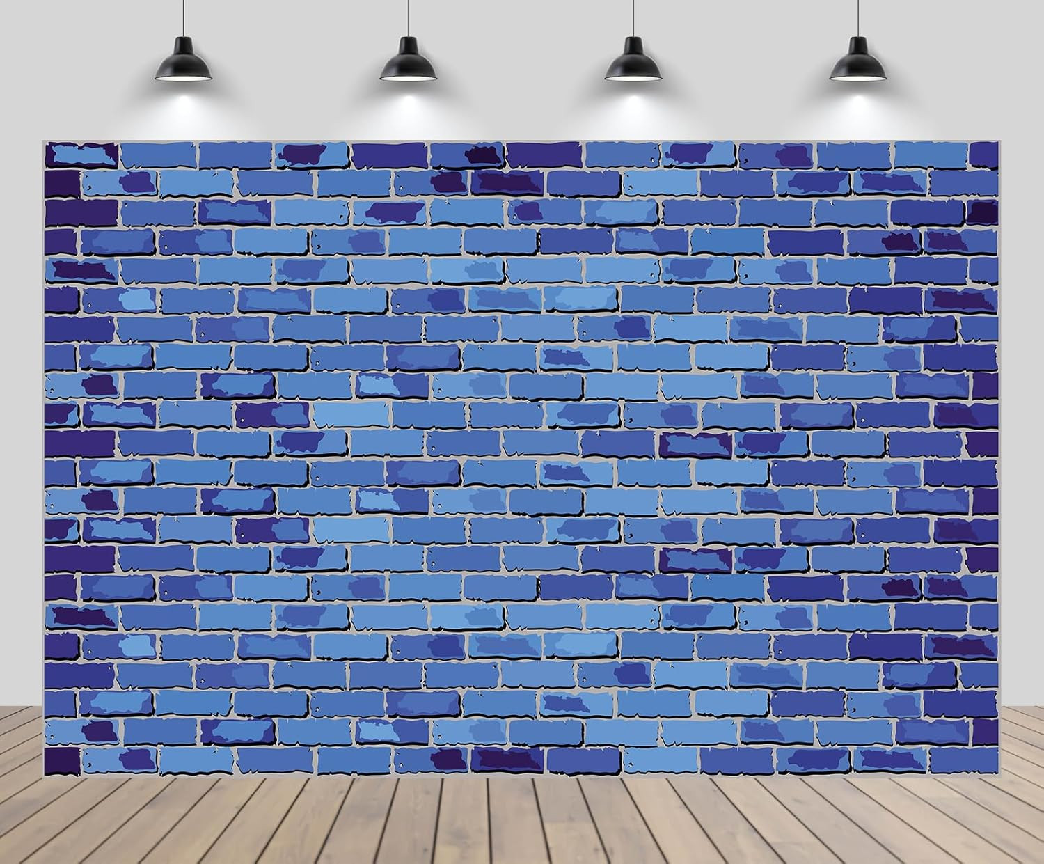 7ftx5ft Blue Brick Wall Backdrop for Photography Brick Wall Birthday Party Decor