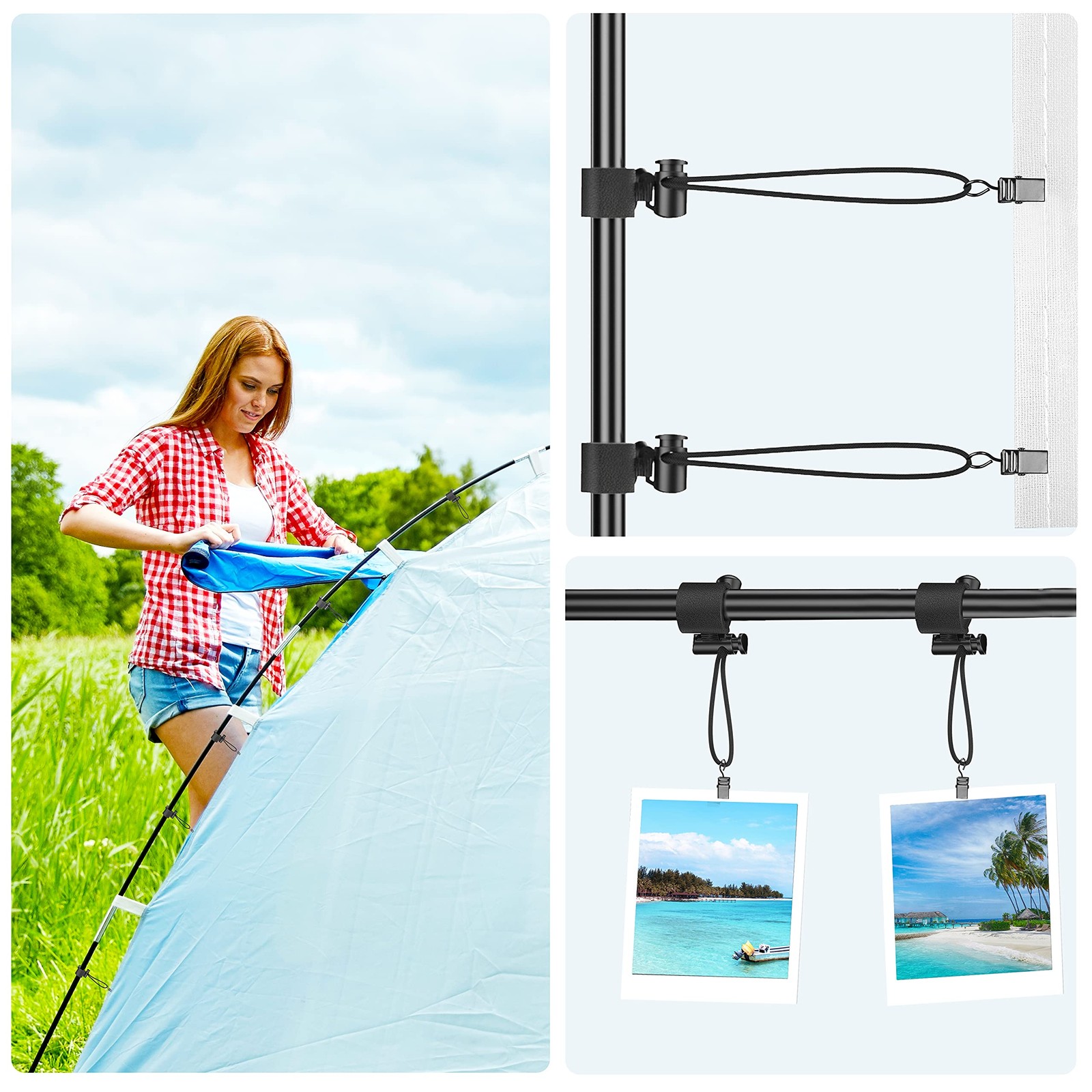 14 Pack Backdrop Clips Clamps Heavy Duty Spring Curtain Rings Holder Studio