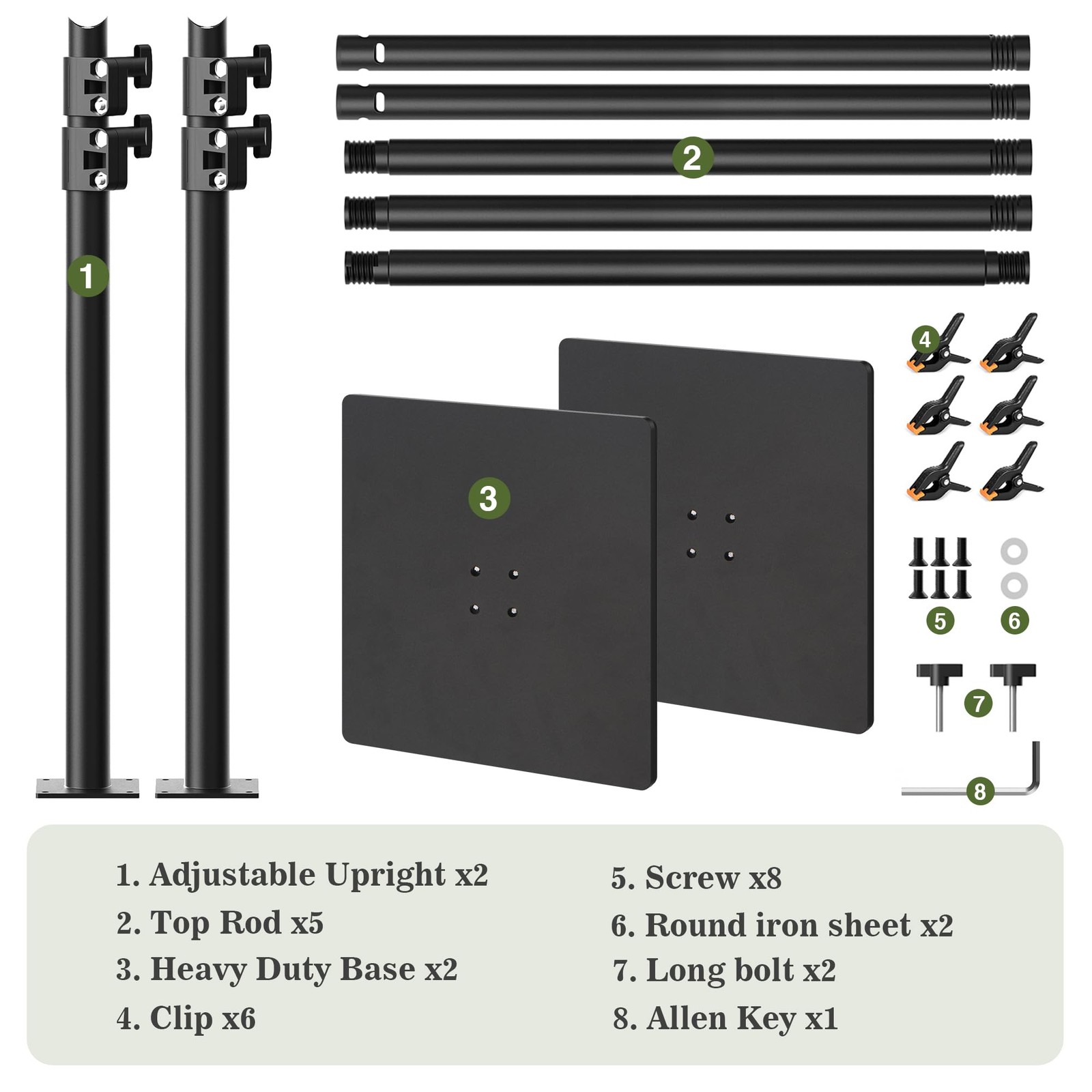 Square Backdrop Stand 6.5×10 ft, Adjustable Photo Backdrop Stand Kit, Heavy D…