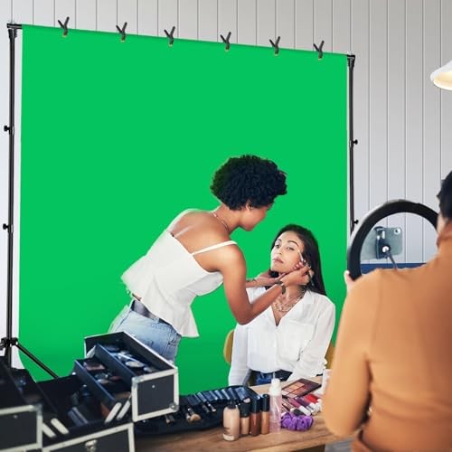 10×8.5 ft Adjustable Green Screen Backdrop Kit with Stand, Photo 8.5×10 ft