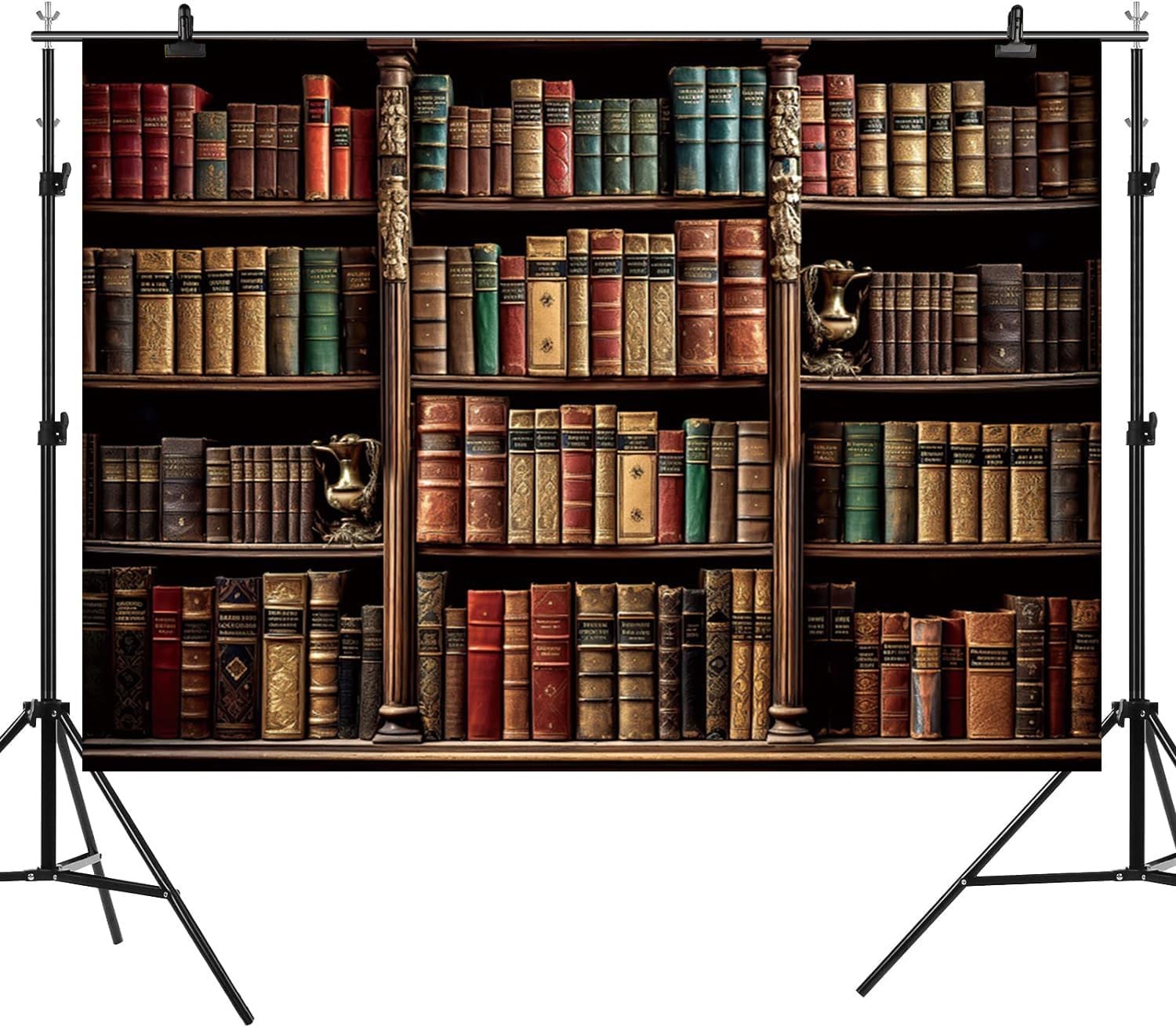 Vintage Bookshelf Backdrop 7x5FT Retro Library Photography Prop Medieval Theme D