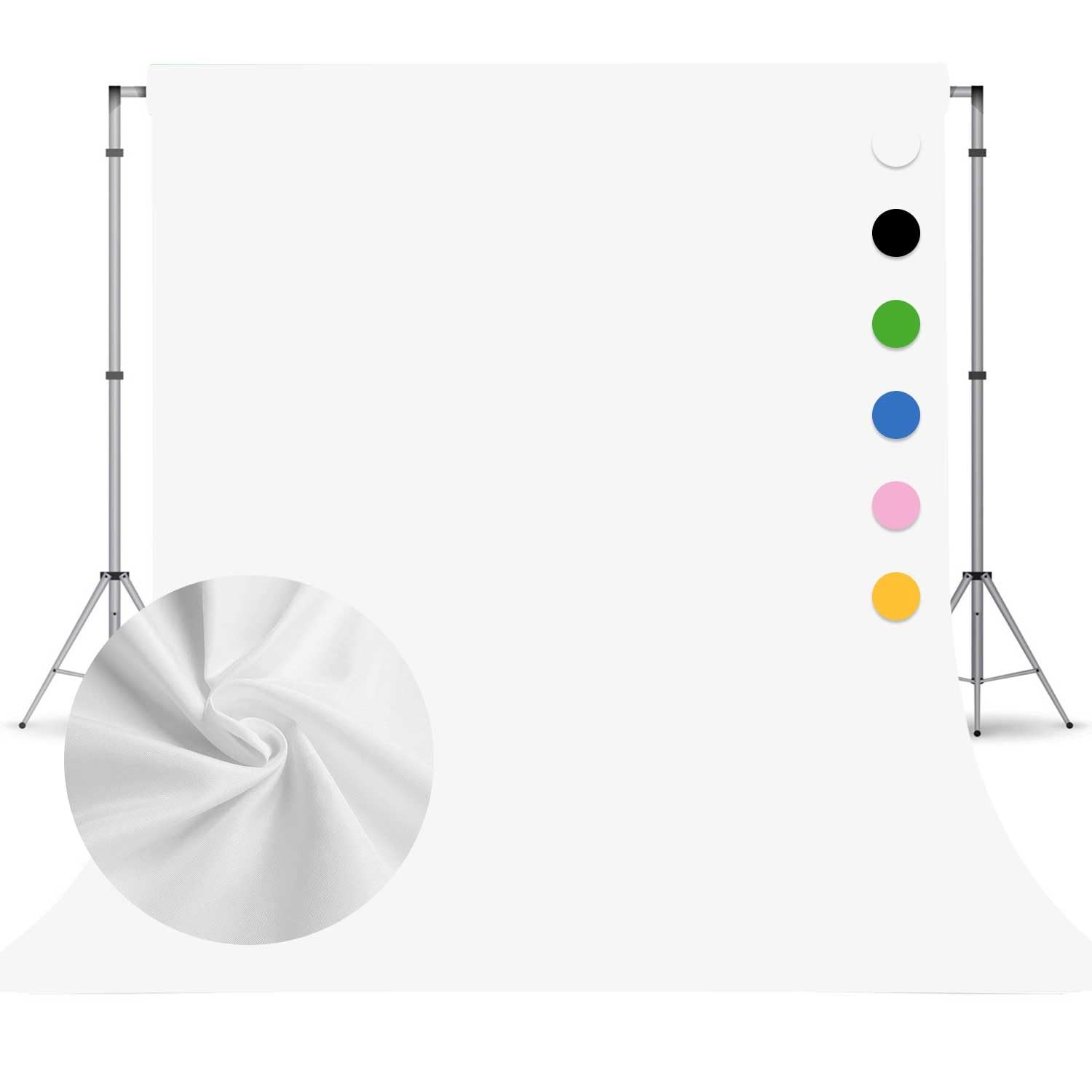 White Photography Backdrop Curtain 8×10 FT Studio Photo Background Screen