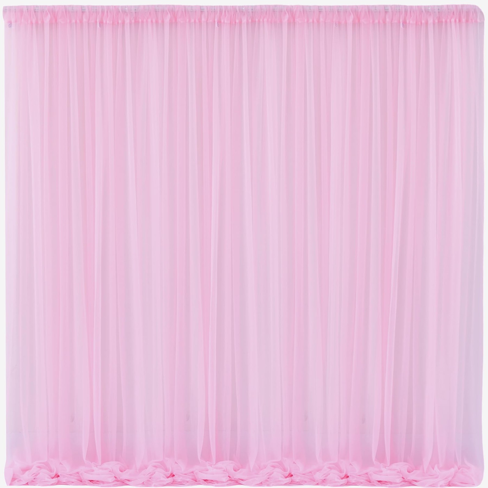 10×10 FT Pink Tulle Backdrop Curtains Sheer Wedding Photo Background Drapes