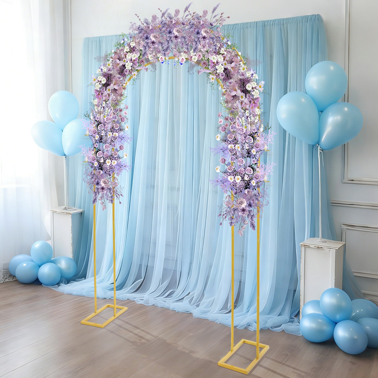 Arch Backdrop Stand,White Wedding Arch Backdrop Stand, Metal Arch Backdrop Stand