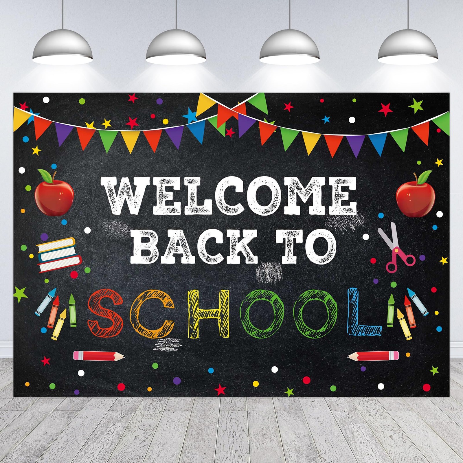 7x5ft “Welcome Back to School” Backdrop First Day of Kindergarten Background