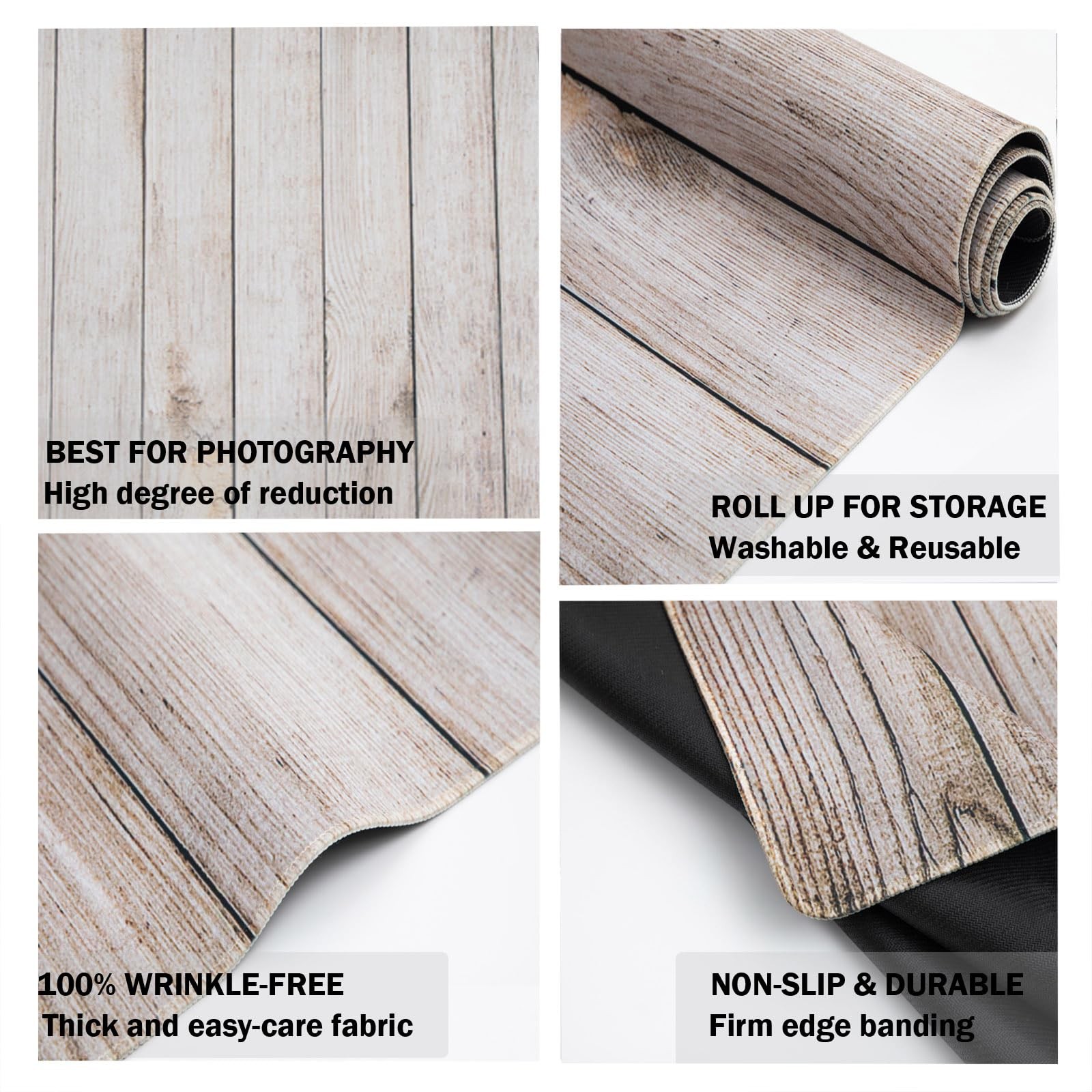 Kate Photography Floor Mats Light Brown Wood Newborn 8x5ft, Color3