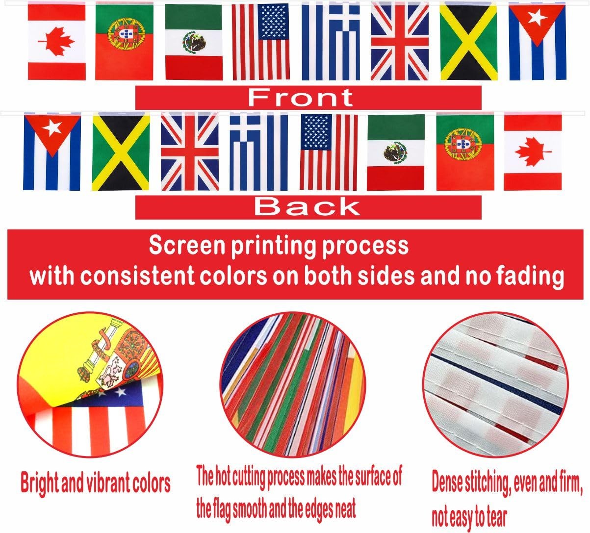 226 Countries International World String Flags Banner Set – 235ft Small Mini …
