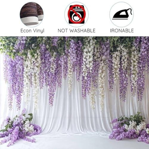 Lavender Wedding Backdrop Background for Photography, Flower 7x5ft Purple