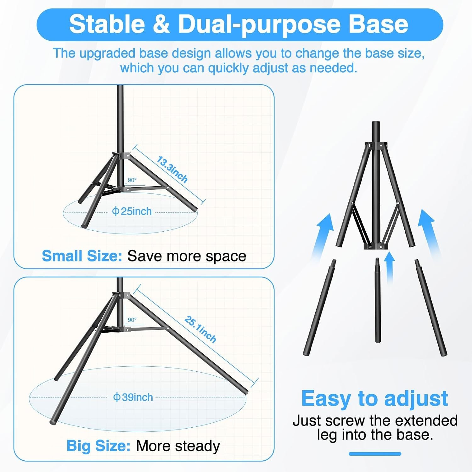 T Shape Backdrop Stand 8.5x5ft Adjustable Green Screen Photo Banner Holder