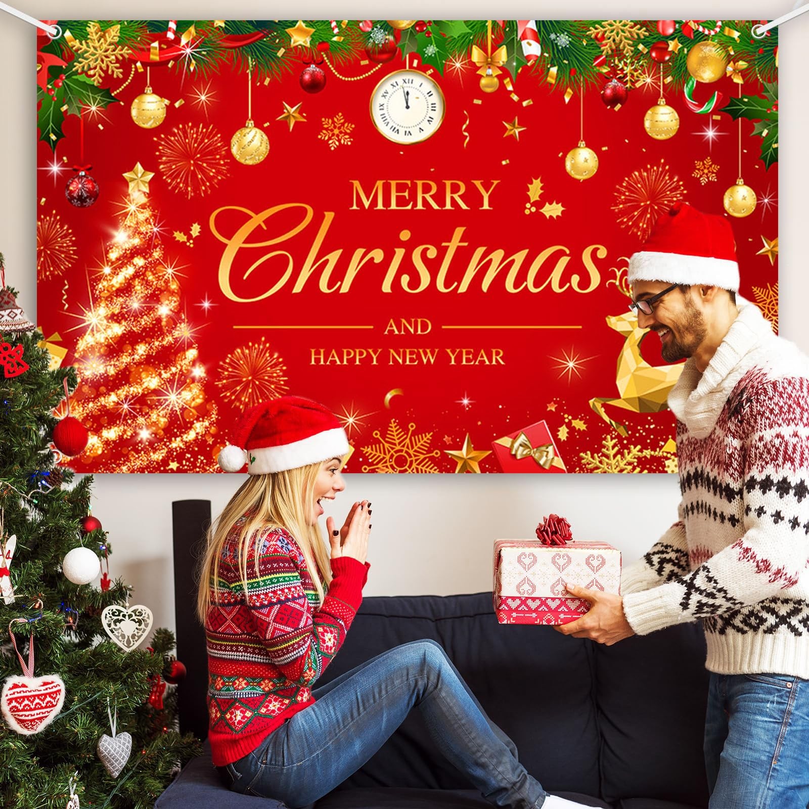 Merry Christmas Banner Decorations Merry Christmas and Happy New Year Banner Pho