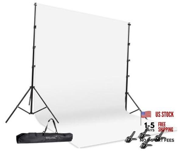 Photo Video Studio 12 x10ft 100% Muslin White Backdrop with 10 x 8.5ft Stand