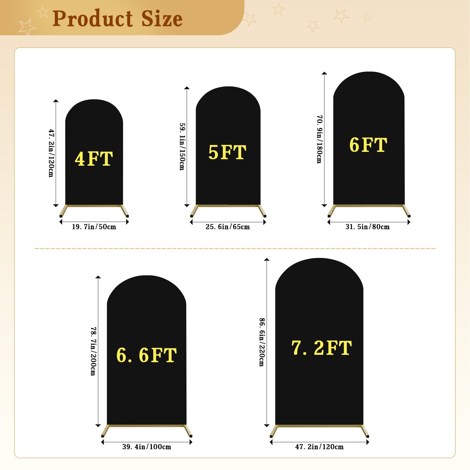 Wedding Arch Backdrop Stand and Arch Cover 6ft, Metal Arch Stand and Cover Se…