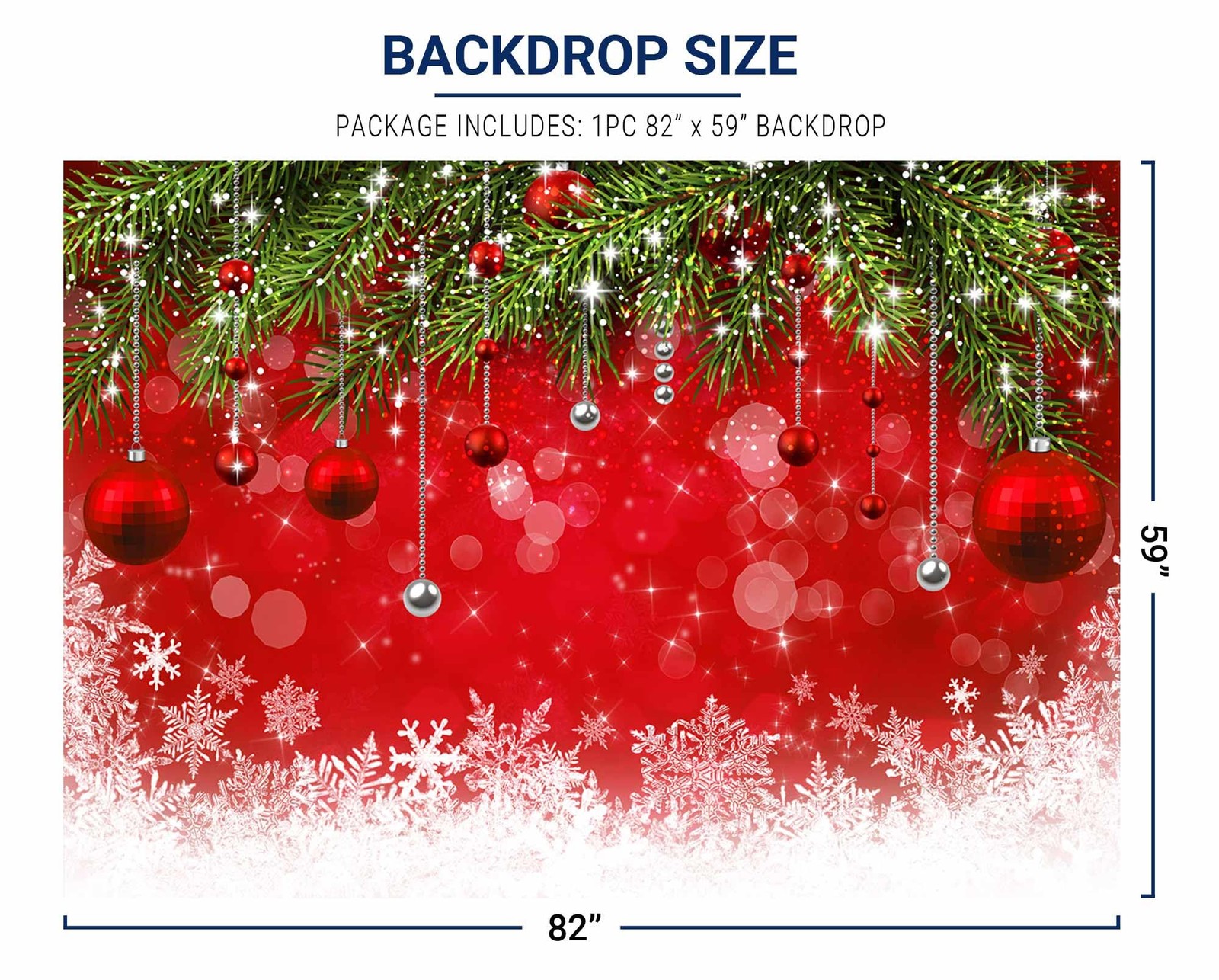 Allenjoy 7x5ft Snowflake Christmas Backdrop for Winter New Year 7’x5′, Red