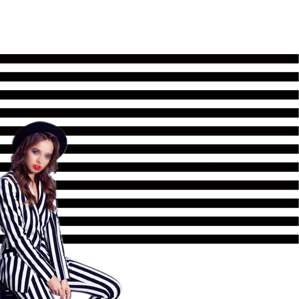 7×5 FT Black White Stripes Photography Backdrop Birthday Baby Shower Photo