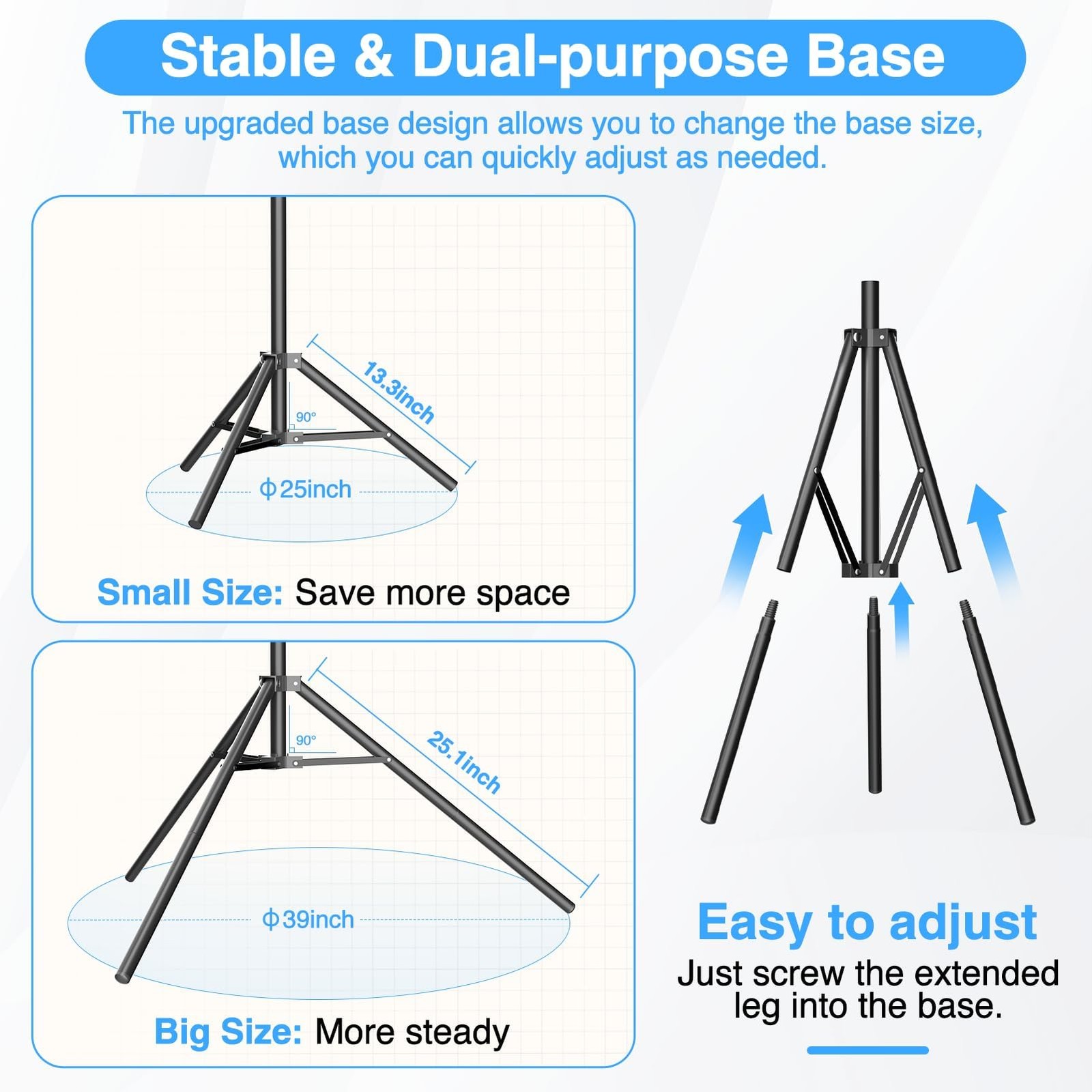 T Shape Backdrop Stand 8.5x5ft, Adjustable Green Screen Photo Banner Holder w…