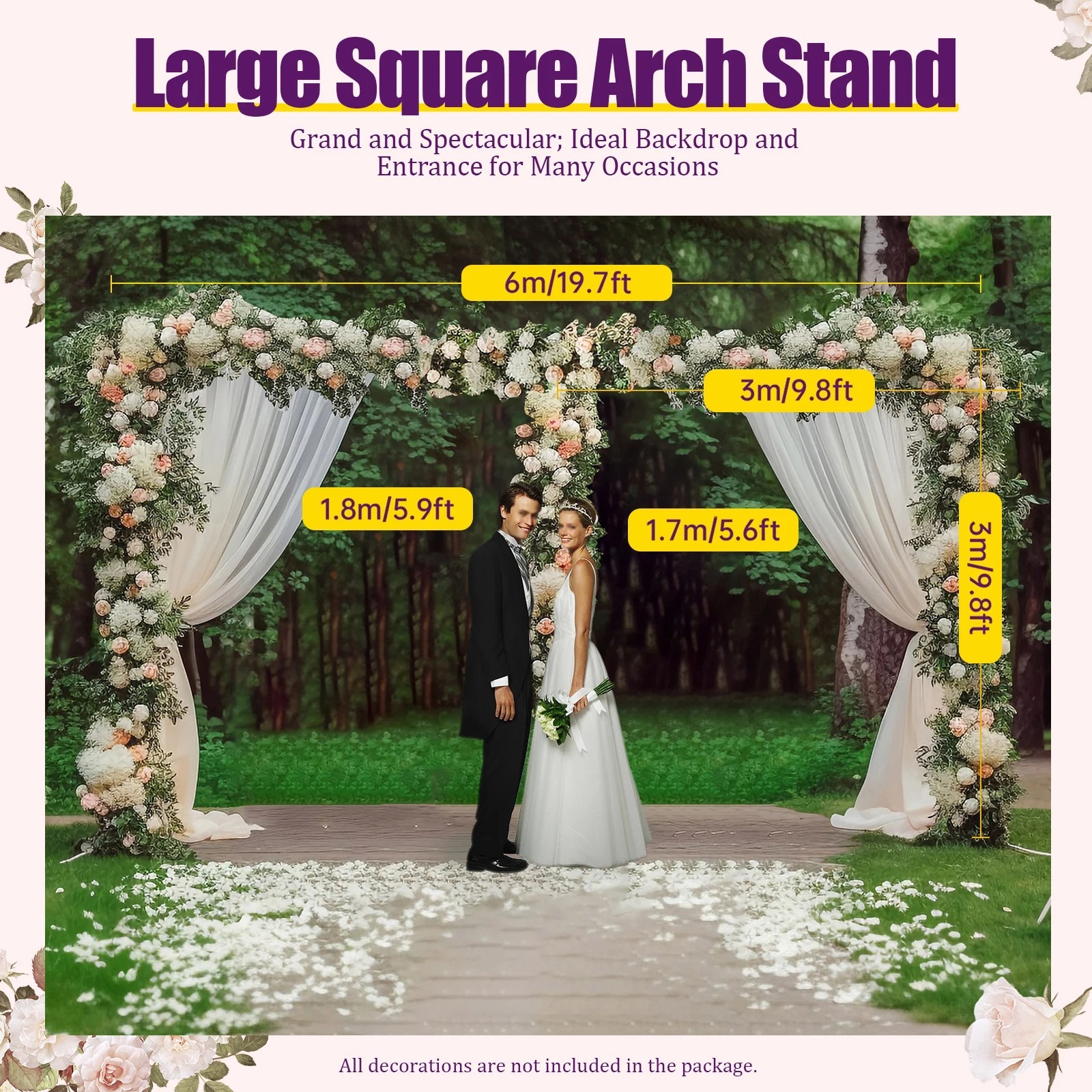 10x20Ft Wedding Backdrop Stand Heavy Duty Pipe Kit Curtain Frame Photography